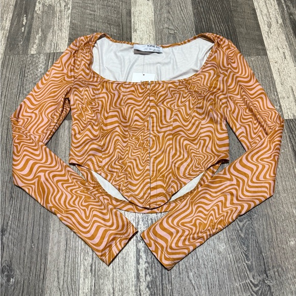 Sophie rue Orange Patterned Women's Top - Picture 1 of 5
